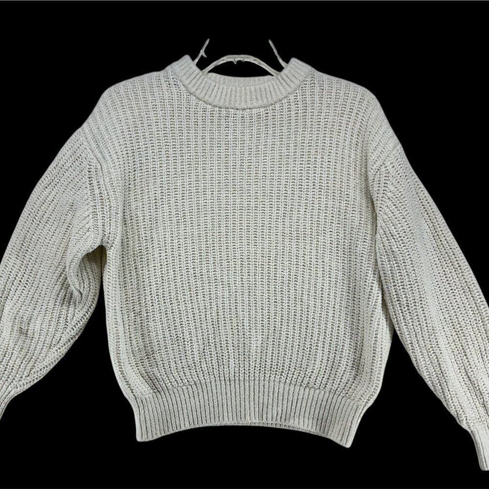 Wilfred Aritzia Off White Ivory Crewneck Open Knit Sweater Womens Size‎ M